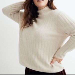 Madewell Evercrest Wool Alpaca Blend Turtleneck Sweater Cream Size L SOLD OUT